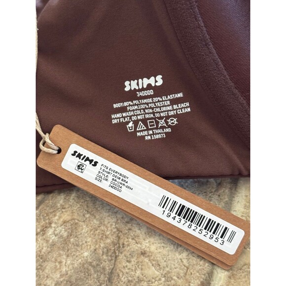 Skims Fits Everybody T-shirt Demi Bra Cocoa Size 34DDDD - Picture 9 of 9
